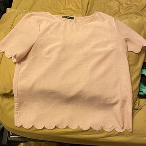 light pink scallop blouse